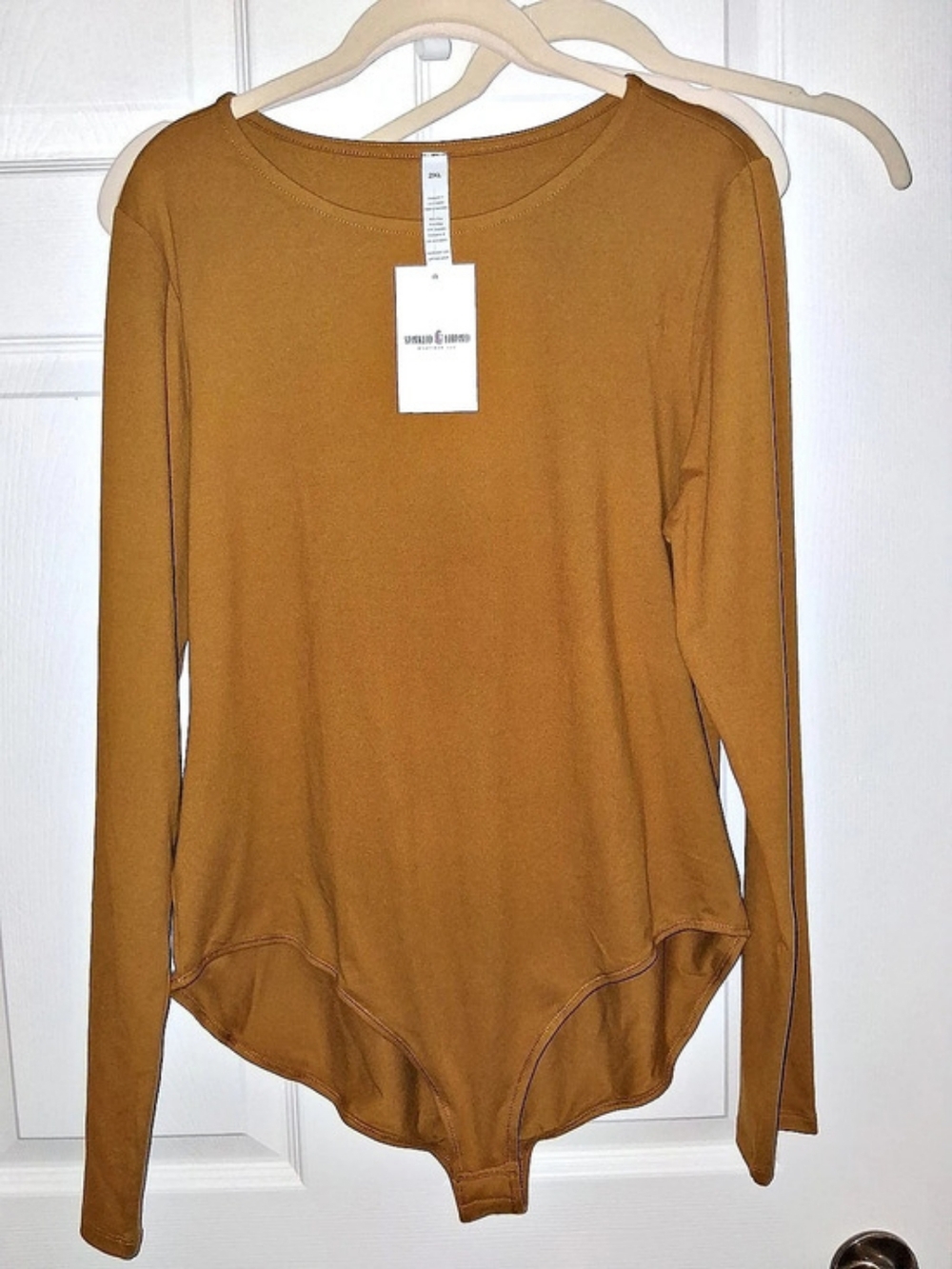 Sparkle & Leopard Long Sleeve Bodysuit in Brown Size 2XL NWT
